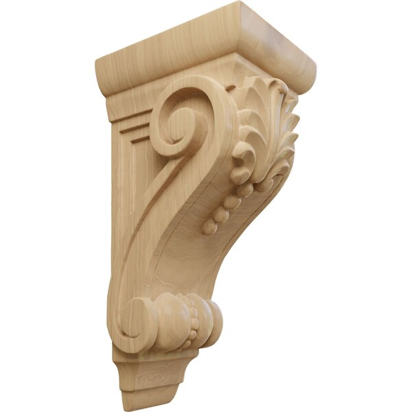 Ekena Millwork 3 3/4"W x 4 3/8"D x 8 1/2"H Medium Fig Leaf Corbel, Cherry COR03X04X08FICH - main
